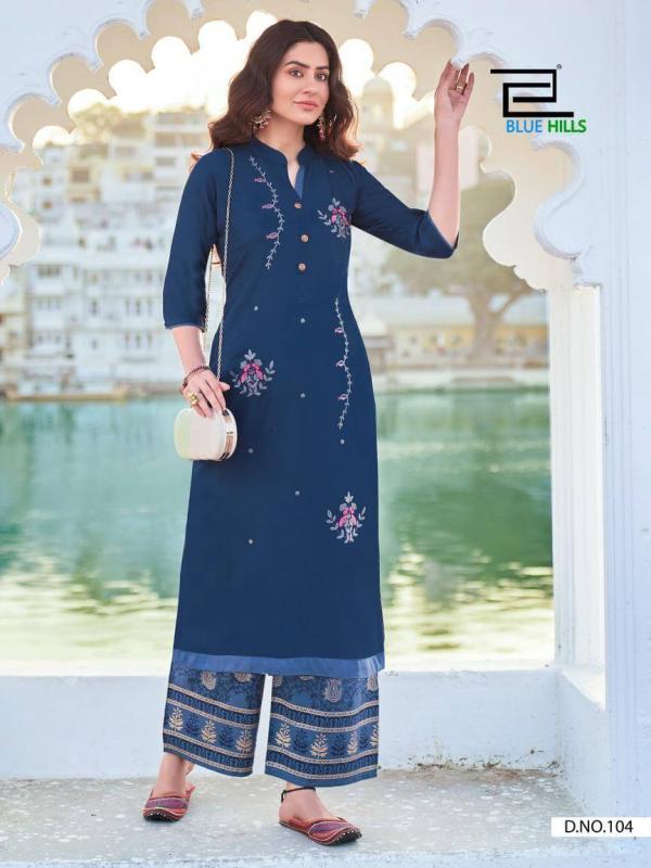 Blue Hills Party Women Rayon Fancy Kurti With Bottom Online 